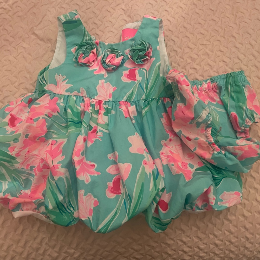 lilly pulitzer, 6-12 month bubble dress. worn once.